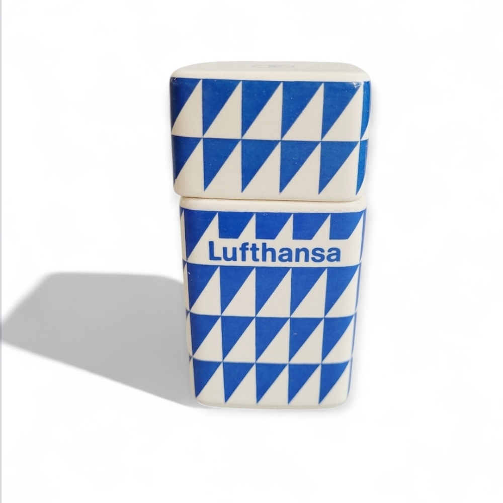Vintage MCM Lufthansa Mauxion Ceramic Chocolate Box Airline Aviation